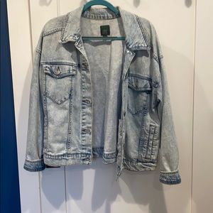 Oversized faded denim jacket